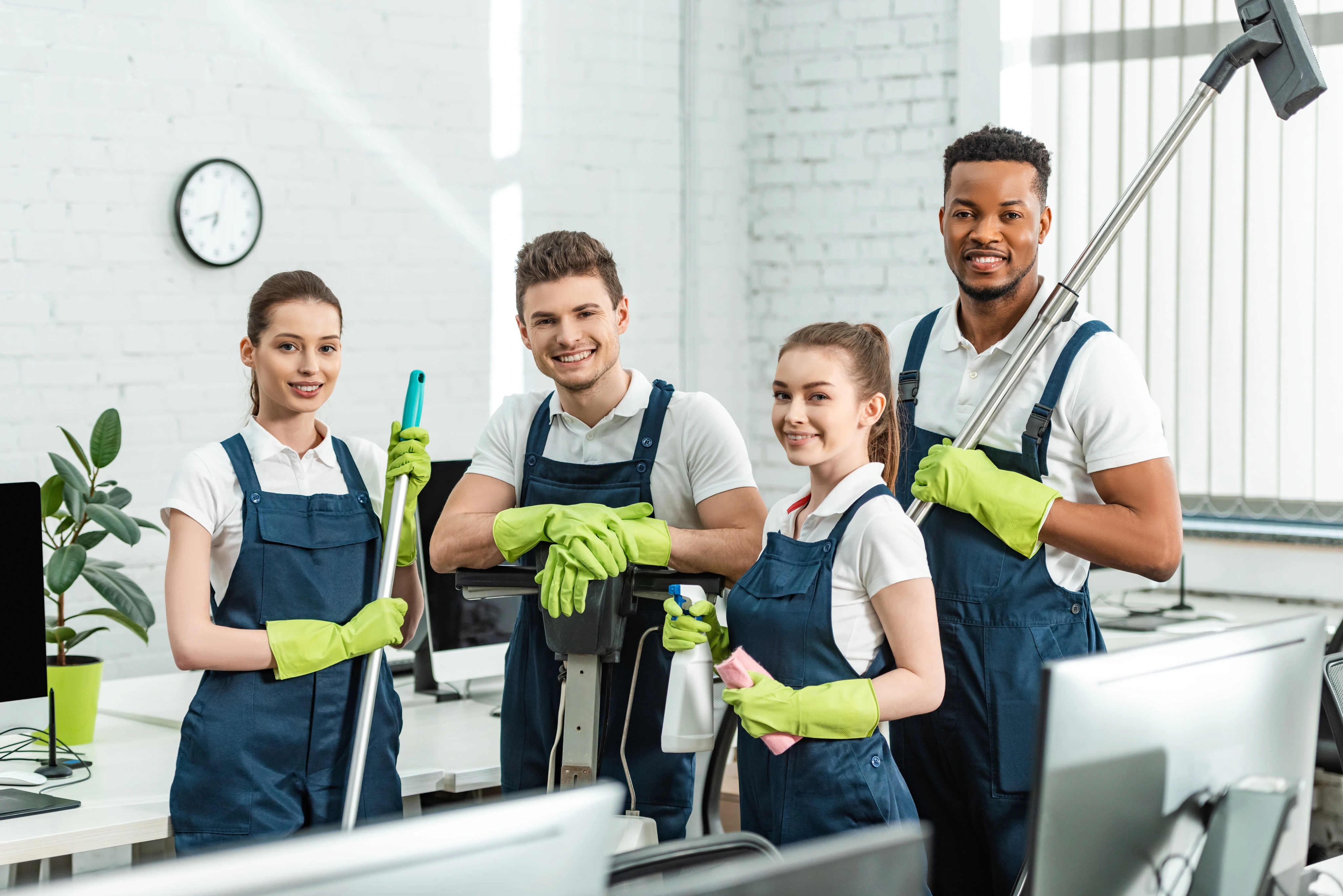 Commercial cleaning team